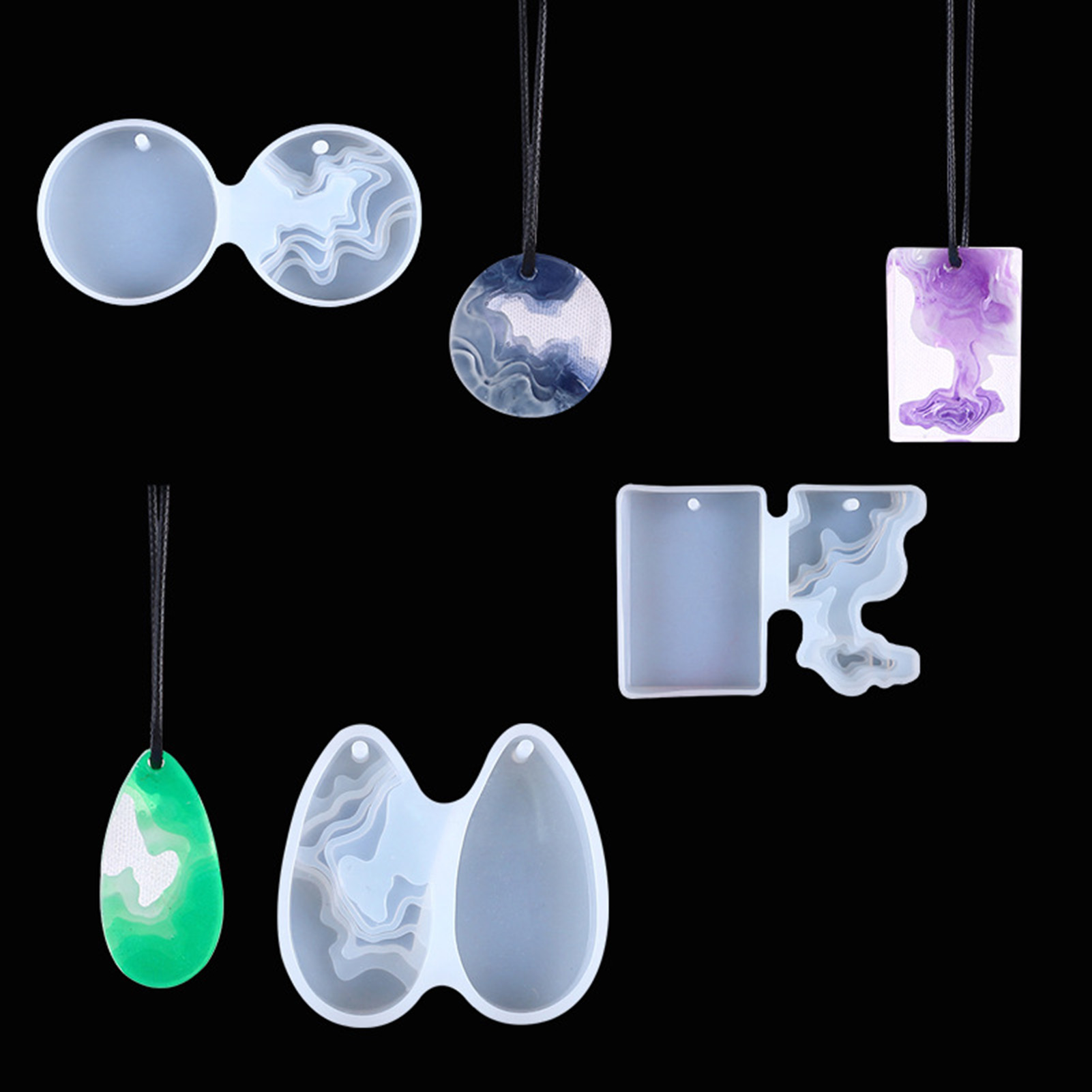 Art Craft Show - 3-teiliges DIY Kristallformen-Set Runde Flexible Silikonform