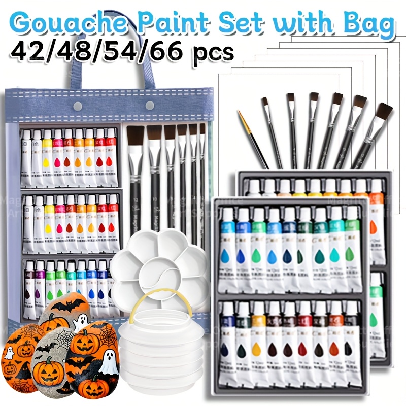 Gouache Paint Set - Back to School 42/48/54/66-teiliges Gouachefarbtuben-Set, 12