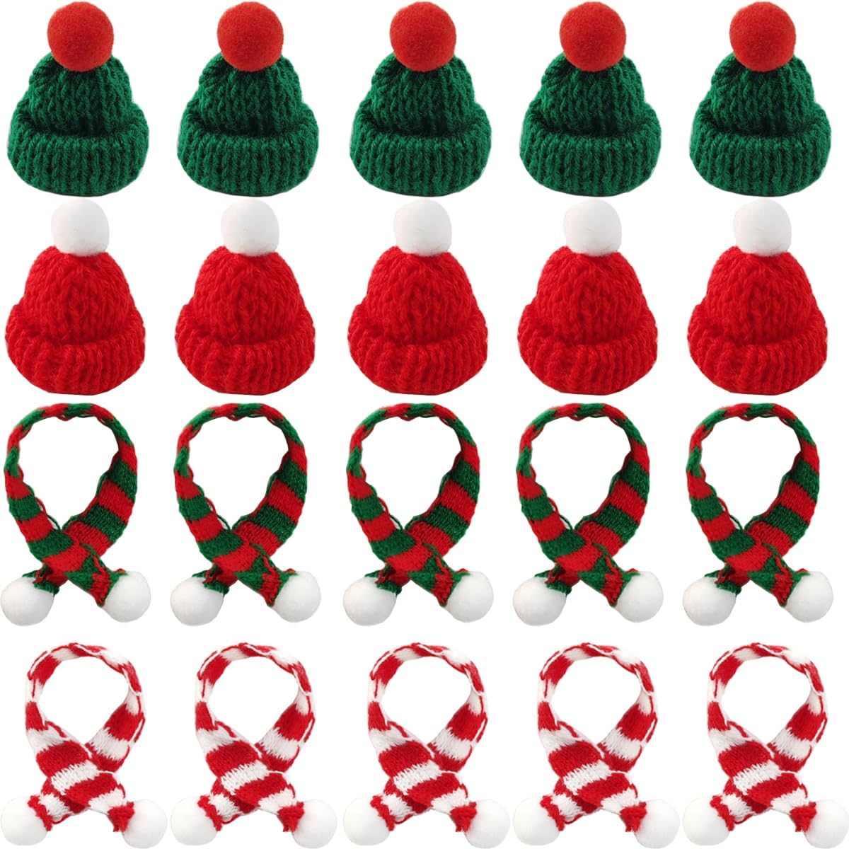 Art Craft Christmas Tree - 32PCS Mini Strickmütze Mini Weihnachtsschal Set