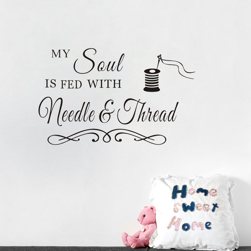 Art Craft Quotes - My Soul Wandtattoo „Nadel und Faden“,