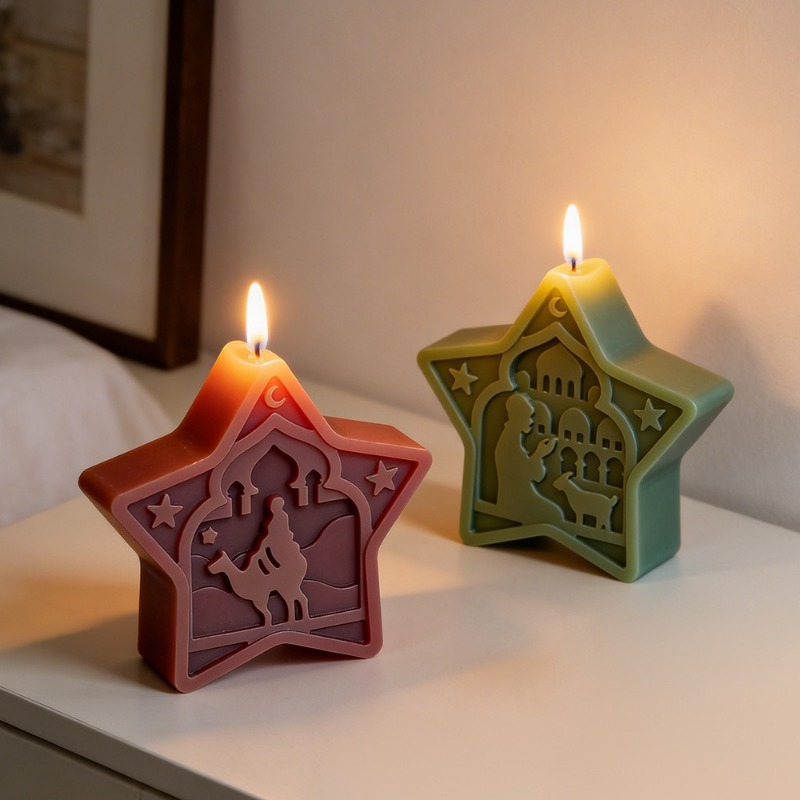 Art Craft Show - Moschee-Kerzenform, weiche Stern- und Mond-Kerzenform, arabische