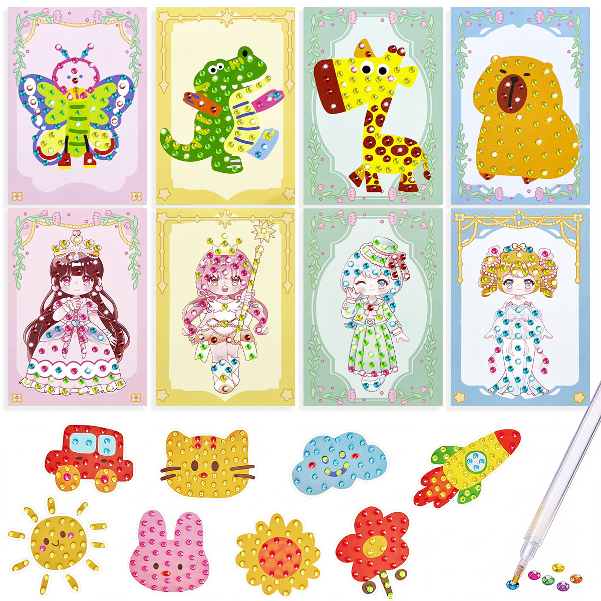 Art Craft Easy - 16-teiliges Edelstein-Set, DIY-Kunst- und Bastelsets, einfache