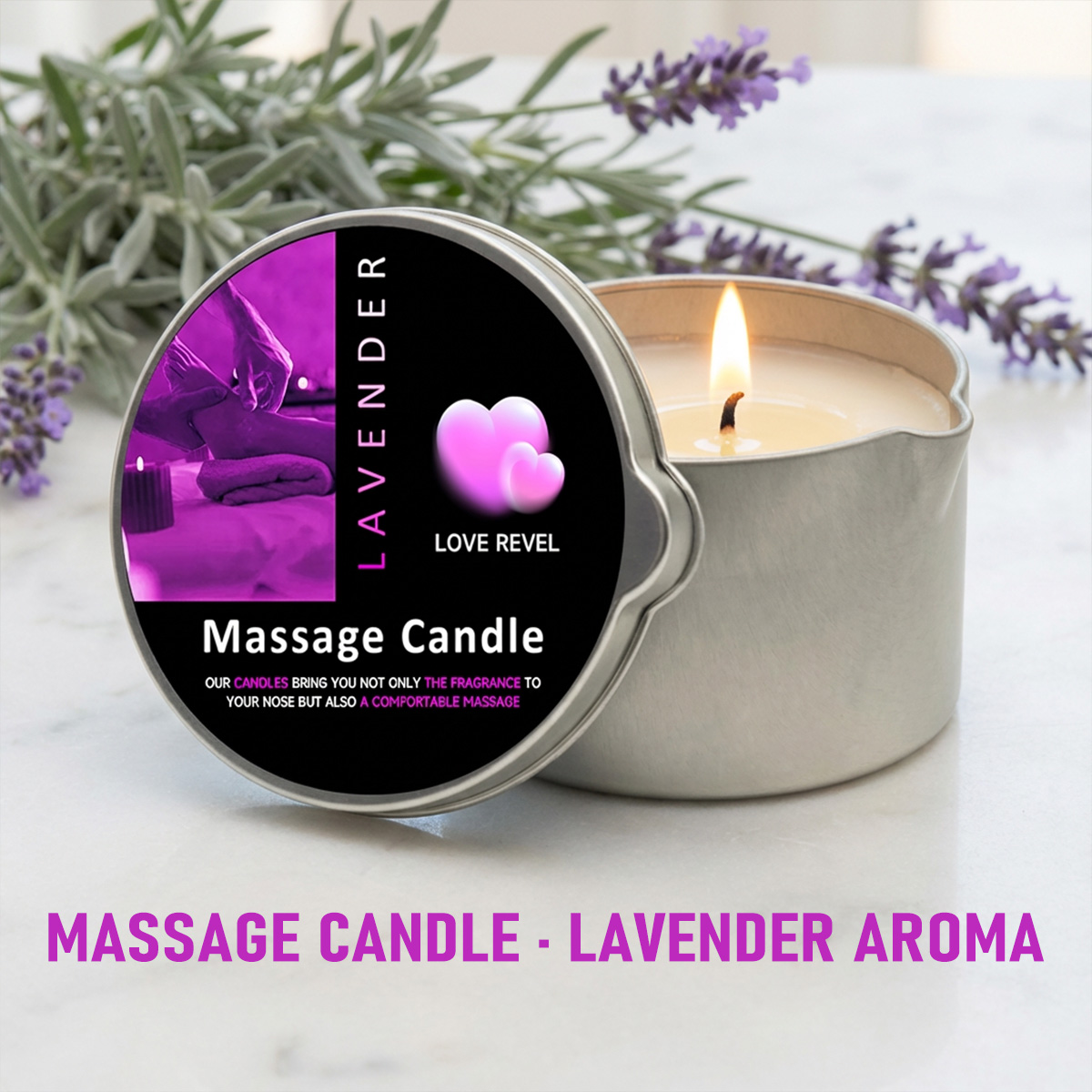 Soy Candle Fragrance Oil - Massageöl-Kerze, Lavendel, 2 Unzen, Aromatherapie-Kerzen mit