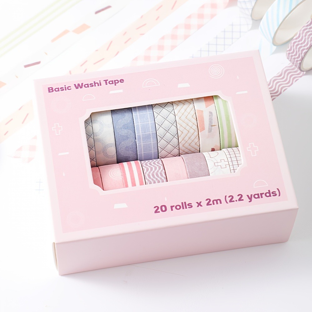 Art Craft Notebook - 20 Rollen Macaron-Klebeband, 1 cm breit,