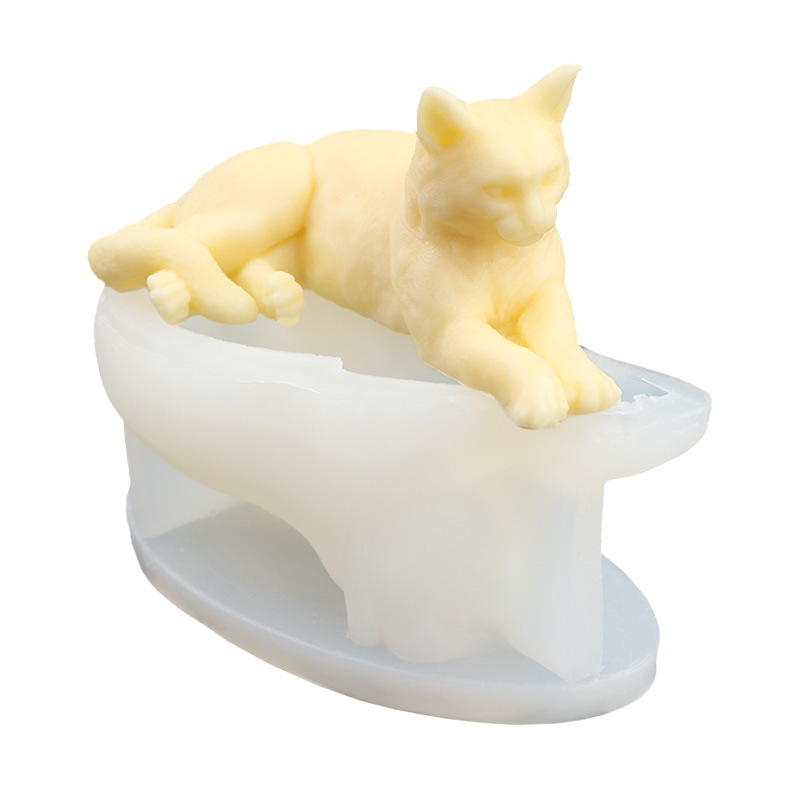 Art Craft Show - Kreative liegende Katze Silikonform DIY handgemachte