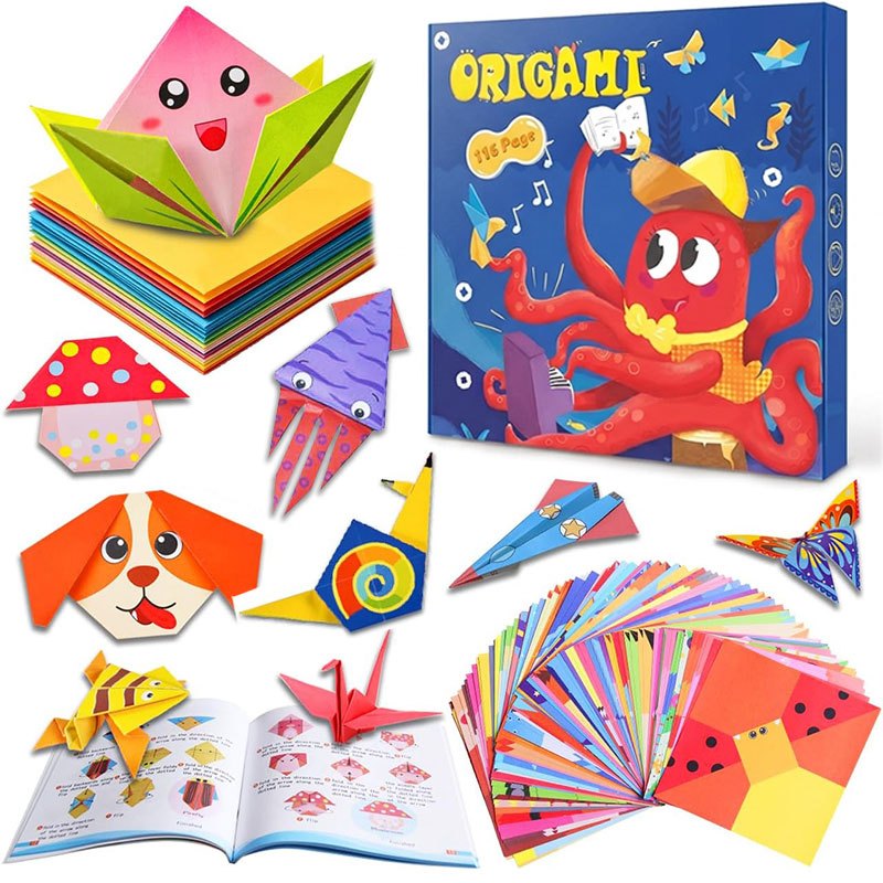 Origami Paper Set - Origami Papier-Bastelsets mit Anleitungsbuch DIY Kunsthandwerk