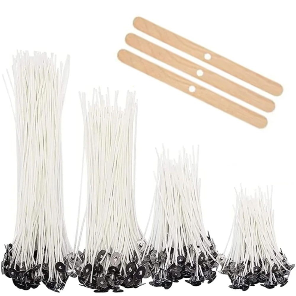 Soy Candle Fragrance Oil - 53-teiliger Kerzendochtehalter aus gewachster Baumwolle, Kerzendochte-Set
