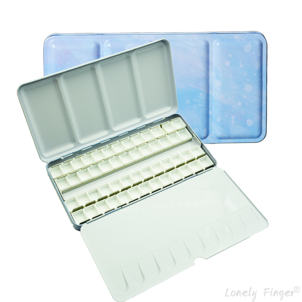 Gouache Paint Set - Leere Aquarellpalette aus Metall mit 14/26/52