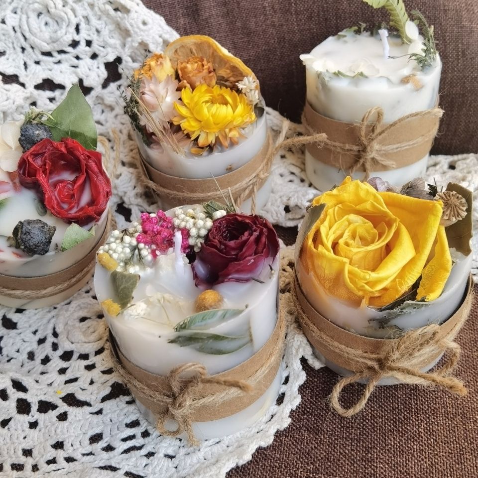 Soy Candle Fragrance Oil - Künstlerische getrocknete Blumen-Aromatherapie-Kerze, ewige Rose, Aromatherapie-Kerze,