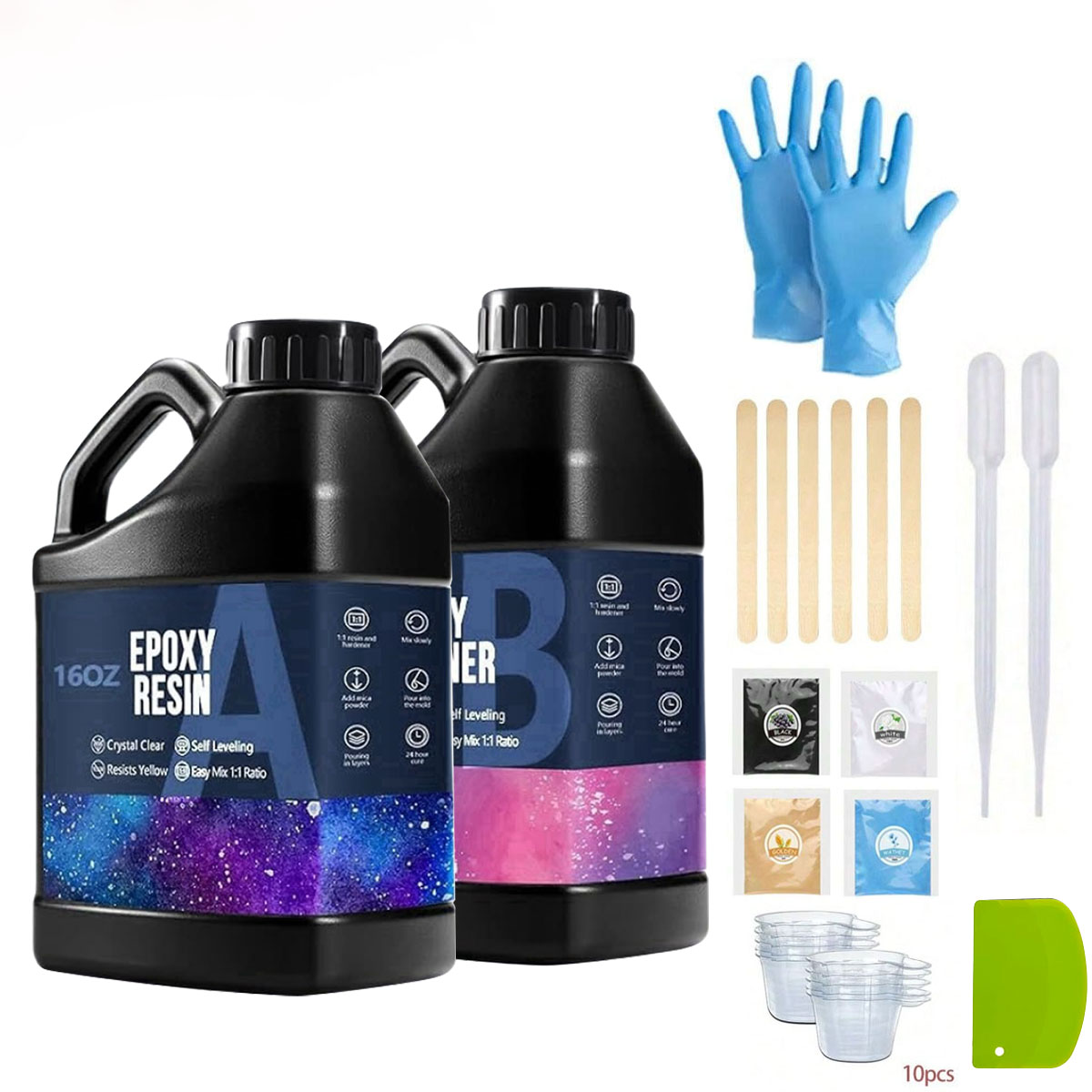 Art Craft Easy - 1000 ml kristallklares Epoxidharz-Set, keine Vergilbung,