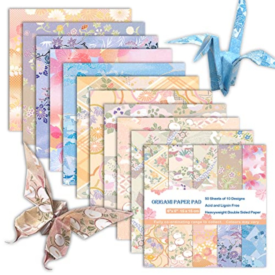 Art Craft Easy - Origami-Papier 6x6 doppelseitig, 50 Blatt, 10