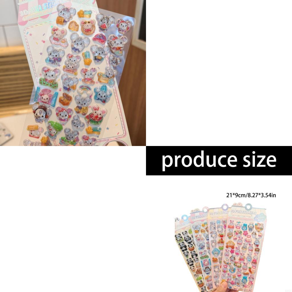 Art Craft Notebook - Geprägte Tier Aufkleber Cartoon PVC Harz