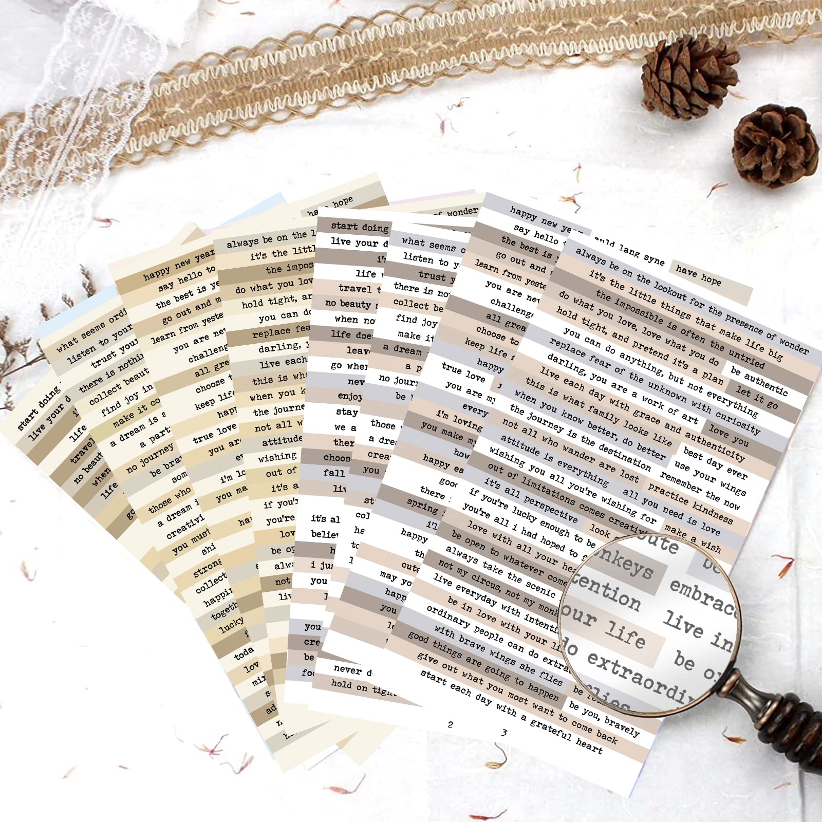 8 Stück braune Notizaufkleber, – Art Craft Quotes Bewertung und Preis
