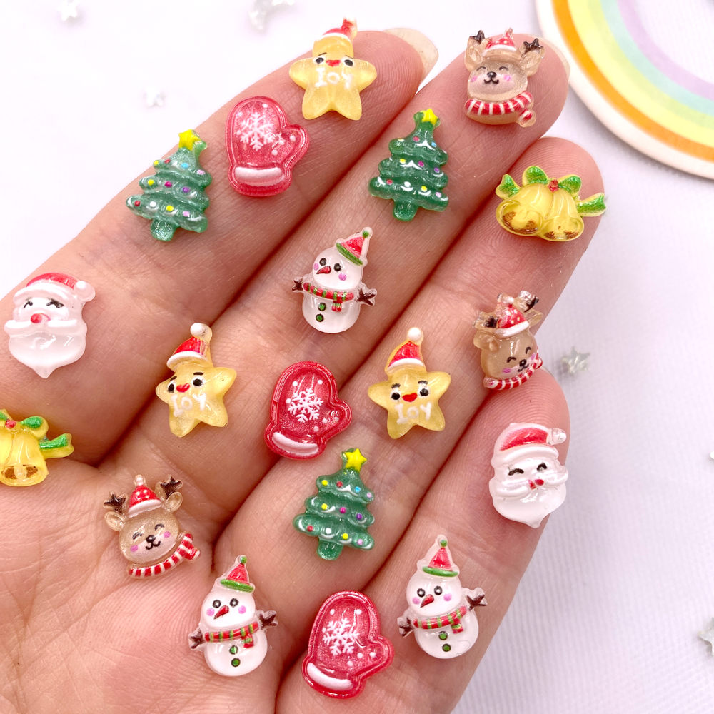 50 stücke Harz Mini bunte Weih – Art Craft Christmas Tree Bewertung und Preis