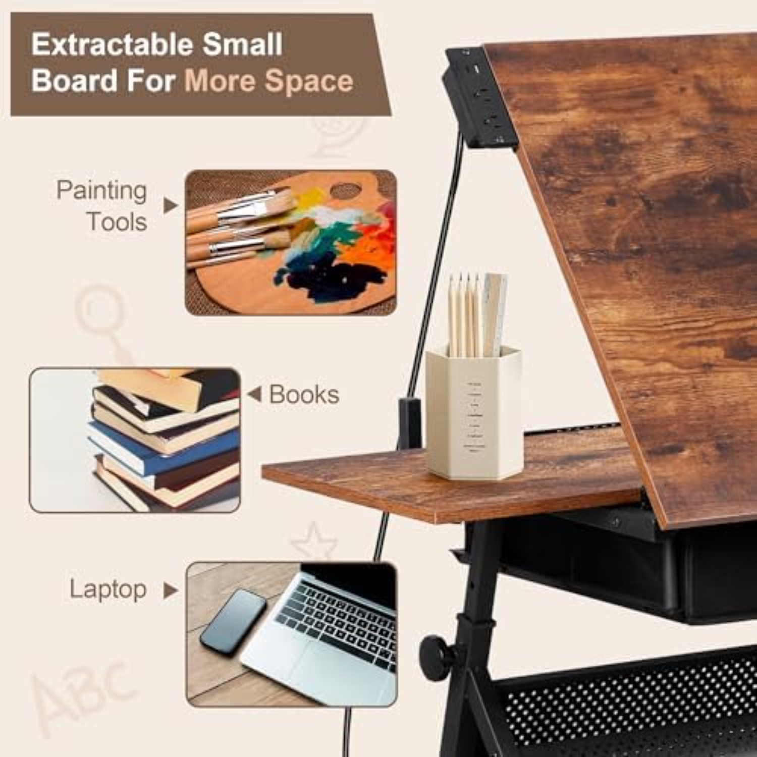 Verstellbarer Zeichentisch mit – Art Craft And Bewertung und Preis