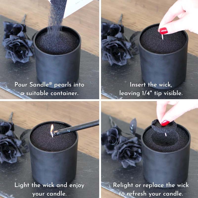 Schwarzer Kerzensand mit Docht – Candle Making Wax Bewertung und Preis
